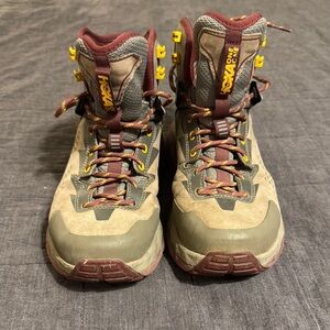 Hoka One One Lace Up Boots Brown and Gray High-Top